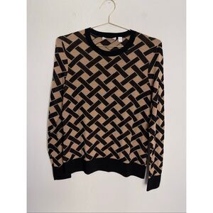 HUGO BOSS Fadenia Lattice Pattern Pullover Sweater Size XL